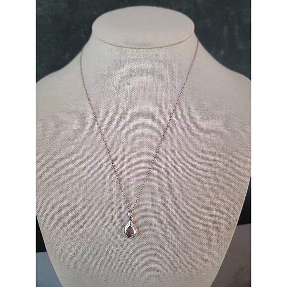 925 Sterling Silver Teardrop Pendant Necklace Vintage Thailand - Picture 2 of 10
